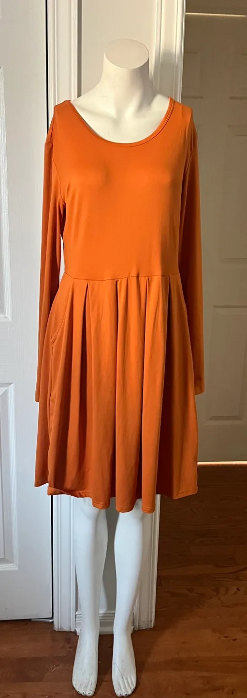 Orange Long Sleeve Dress image indicator(3)