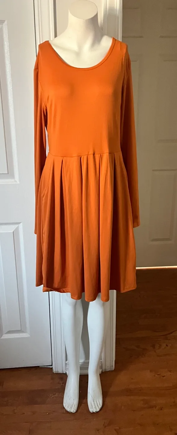 Orange Long Sleeve Dress image indicator(2)