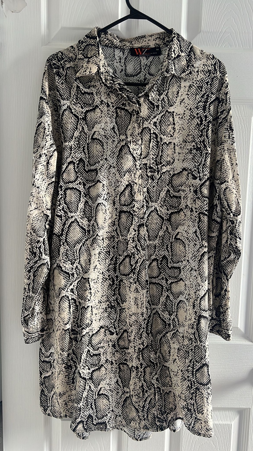 Wahat Alzain Snake Print Shirt Dress - Size XL