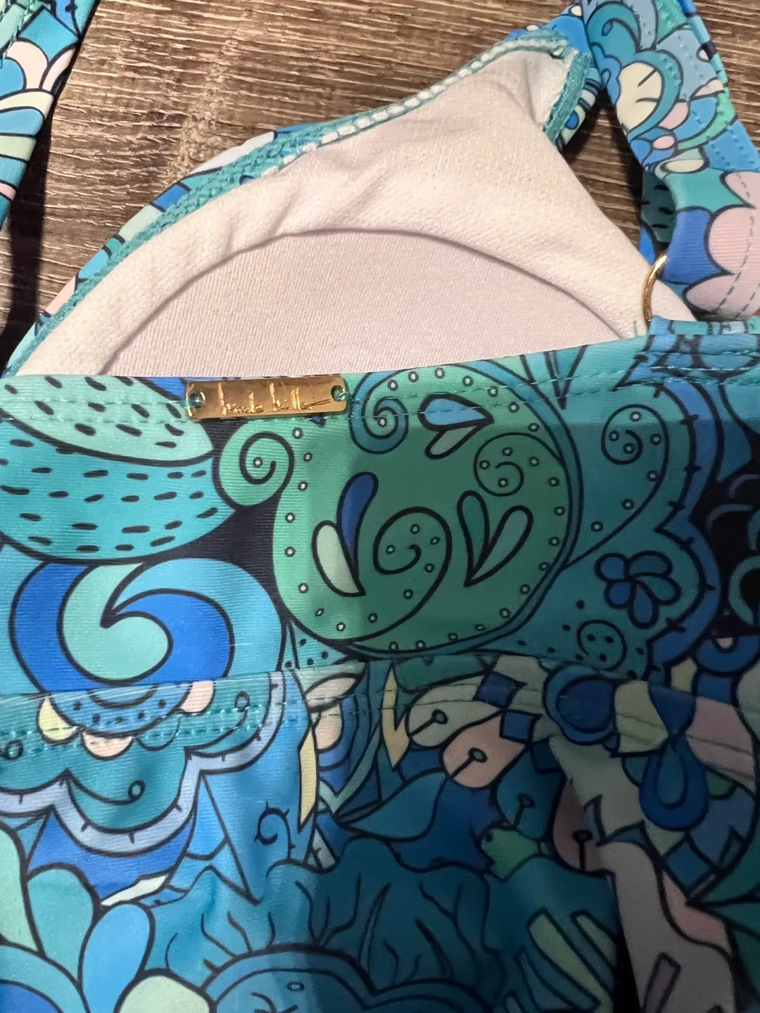 Nicole Miller Studio Blue Floral Tankini Top image indicator(3)