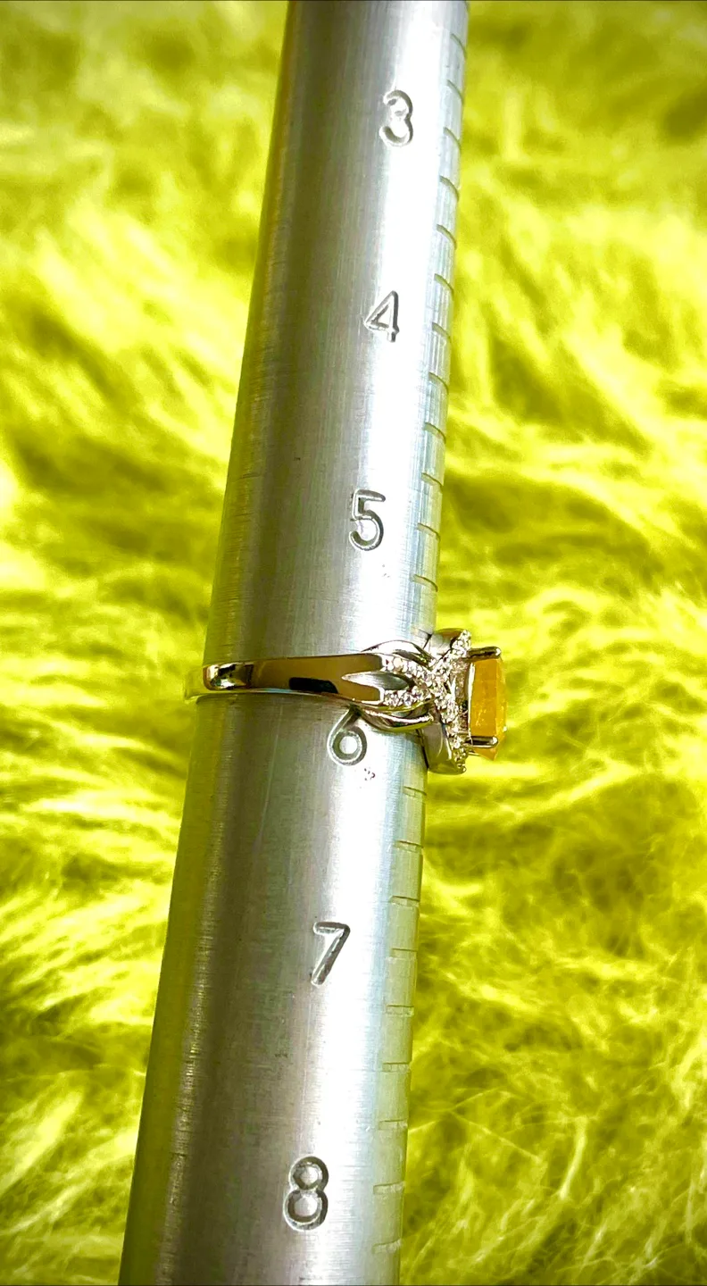 Yellow Sapphire Ring in 14K Gold Plated 925 Sterling Silver image indicator(4)