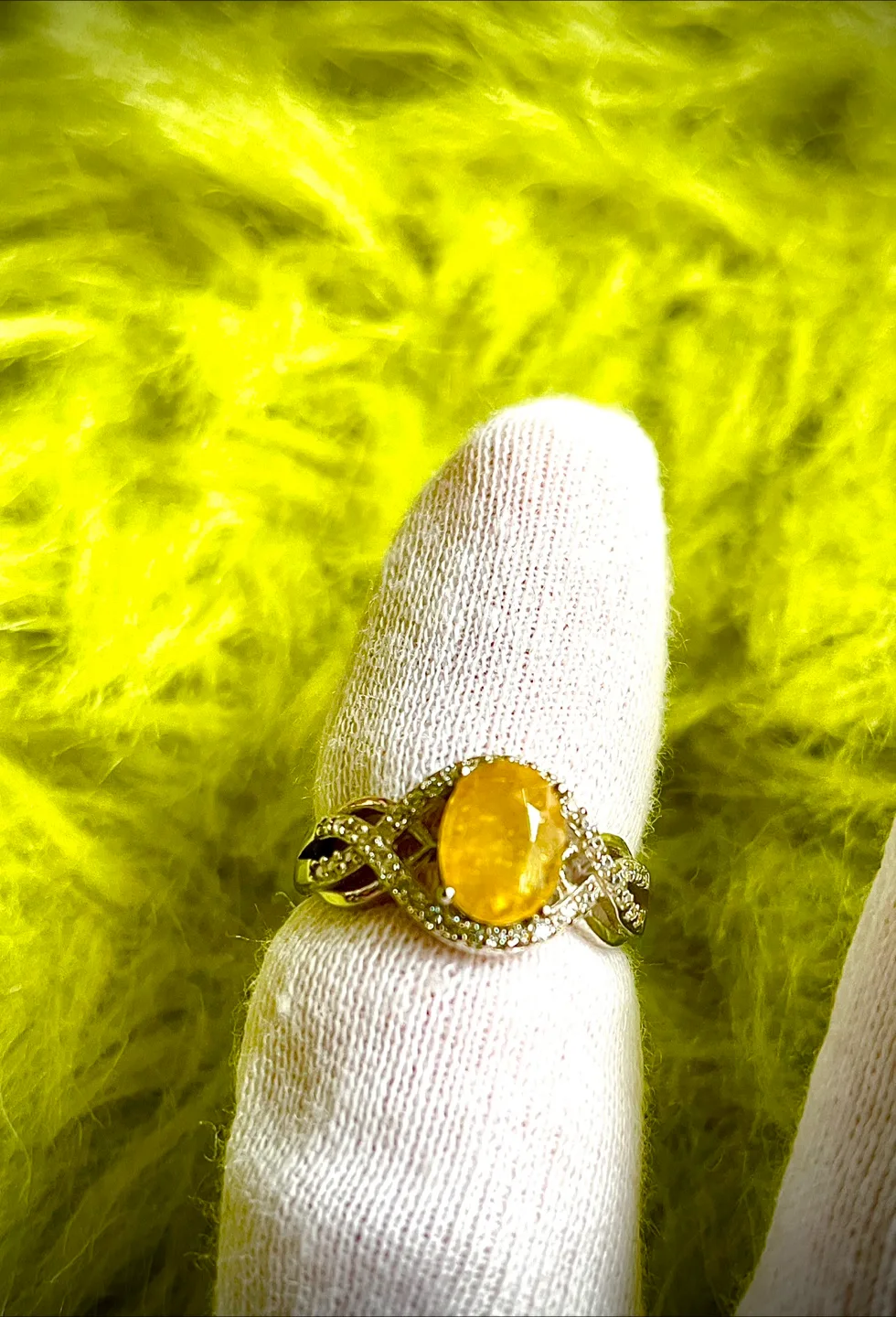 Yellow Sapphire Ring in 14K Gold Plated 925 Sterling Silver image indicator(2)