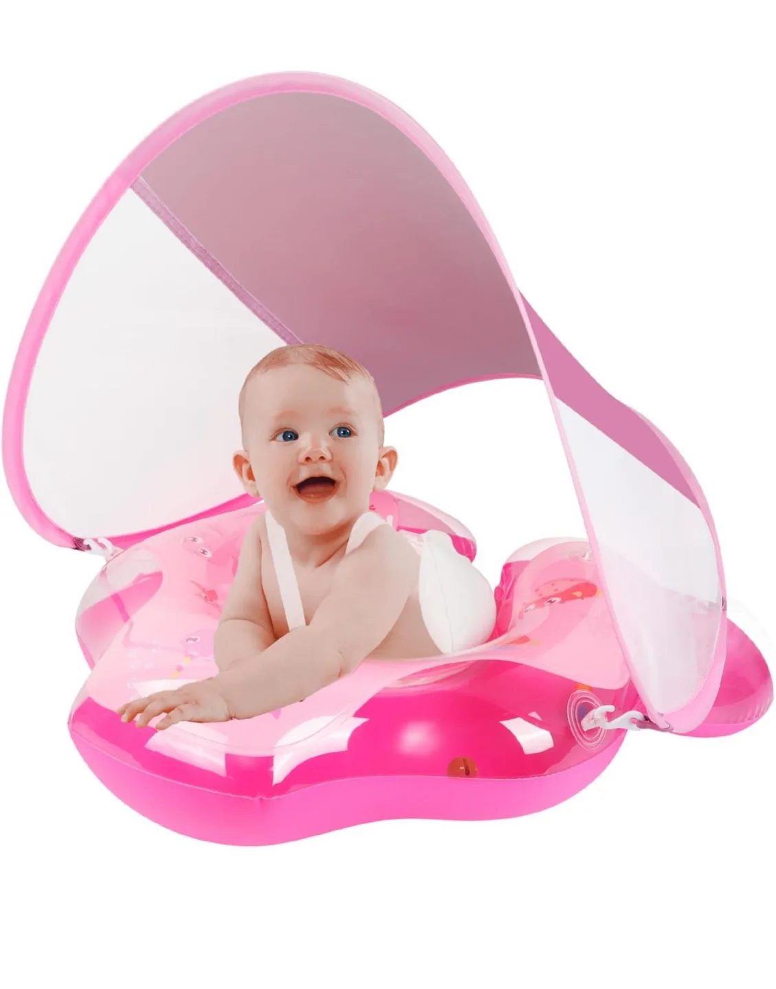 Baby Swimming Float with Canopy, Pink thumbnail