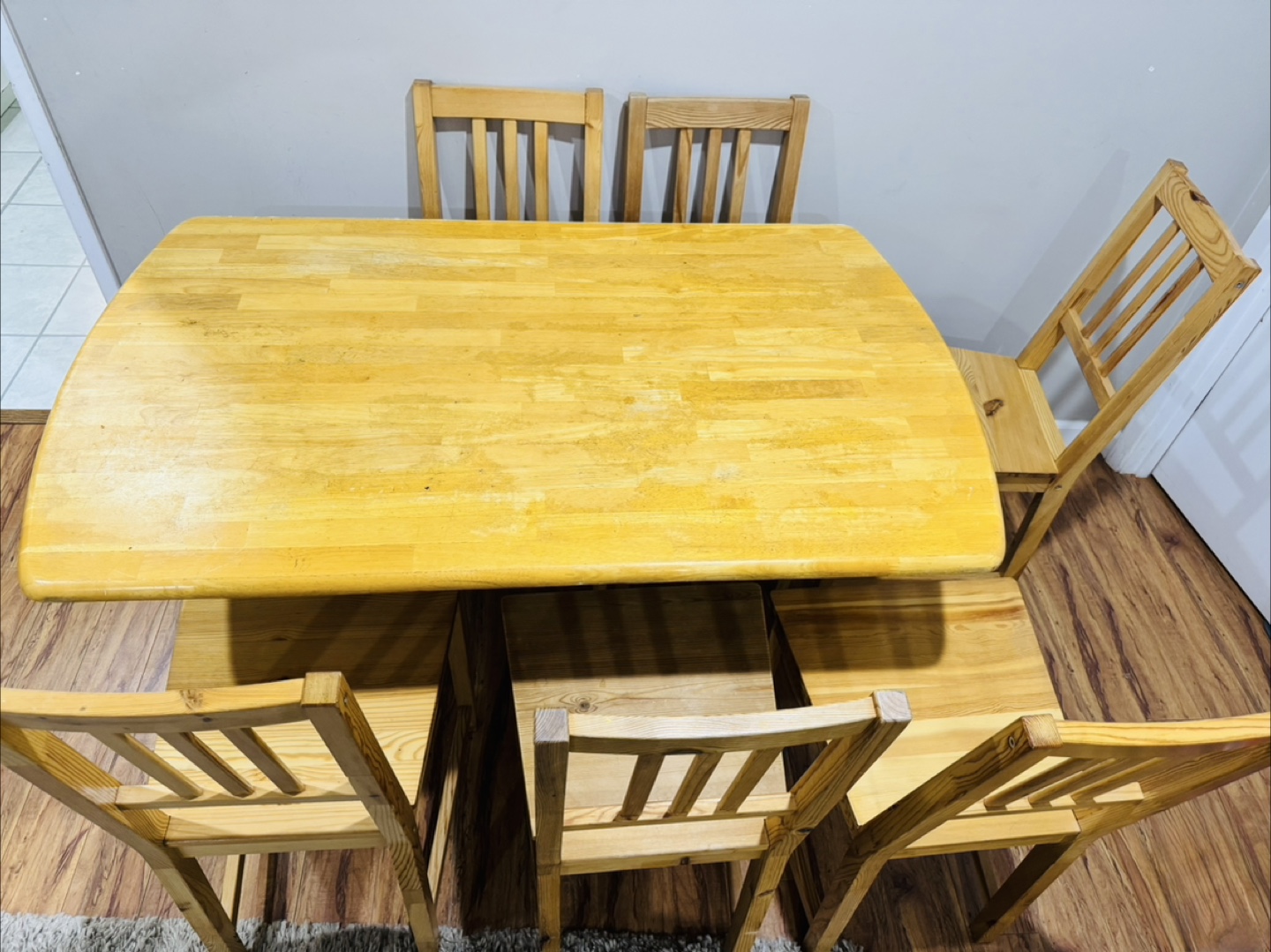 Wooden Dining Table with 6 Chairs - photo 2