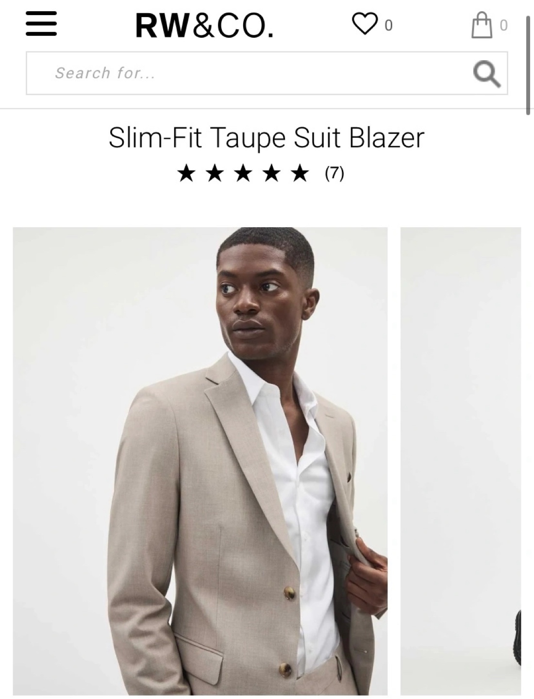RW&CO. Slim Fit Taupe Suit Blazer - photo 3