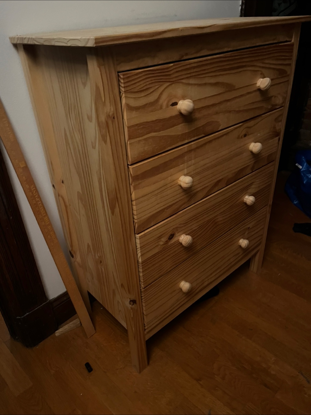 Wooden 4-Drawer Dresser
