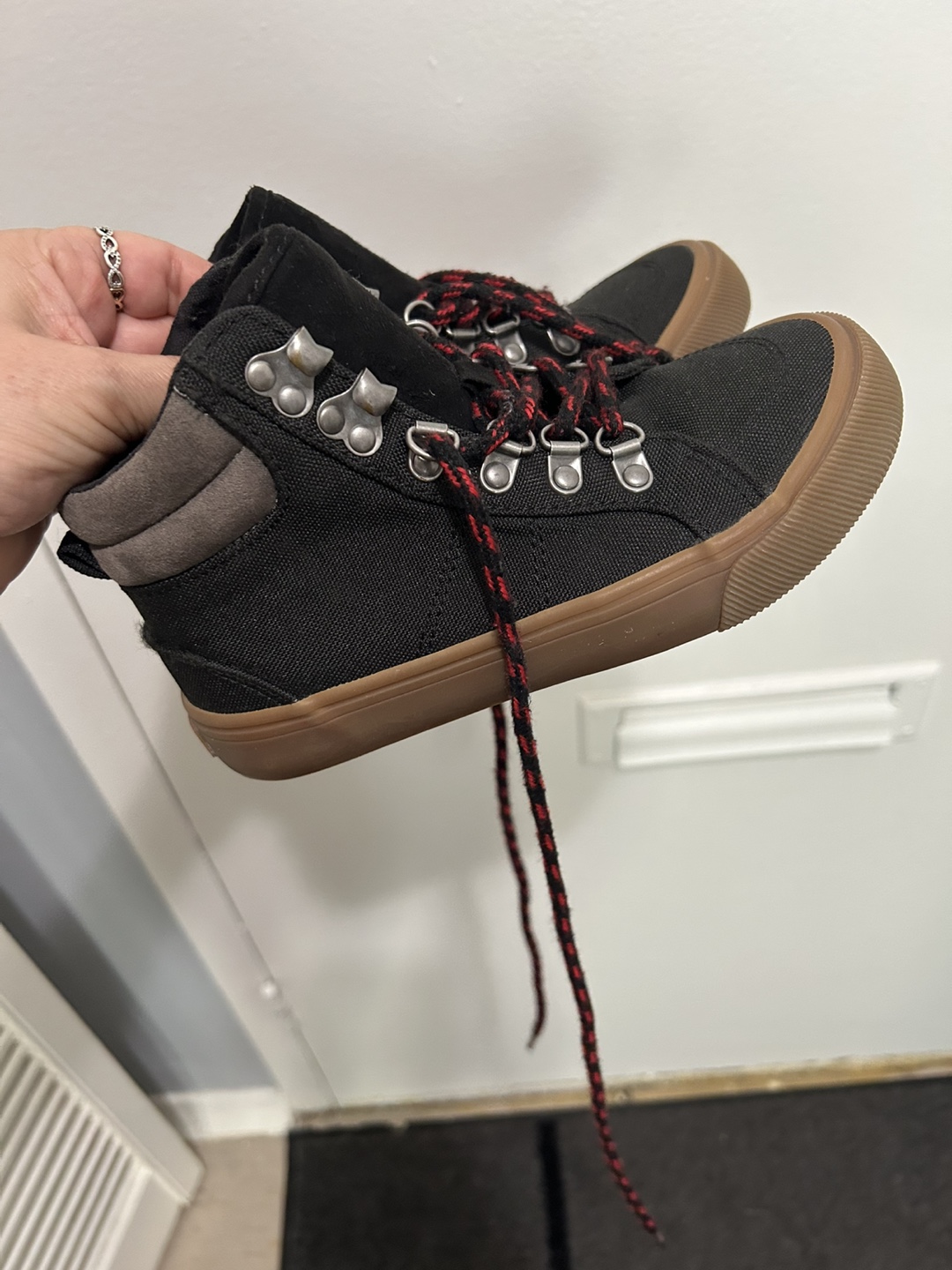 Boys Old Navy Black High Top Sneakers - Size 12 - photo 3
