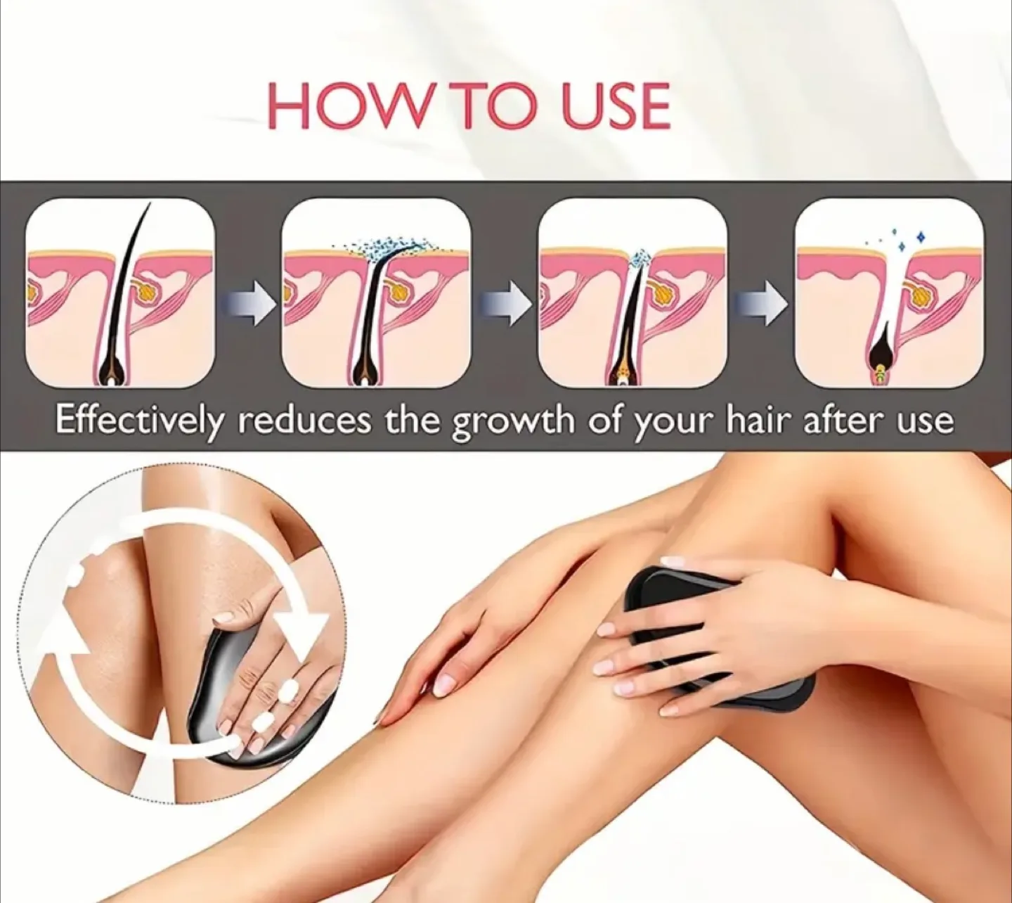 Epilator: Crystal painless hair removal exfoliator image indicator(5)