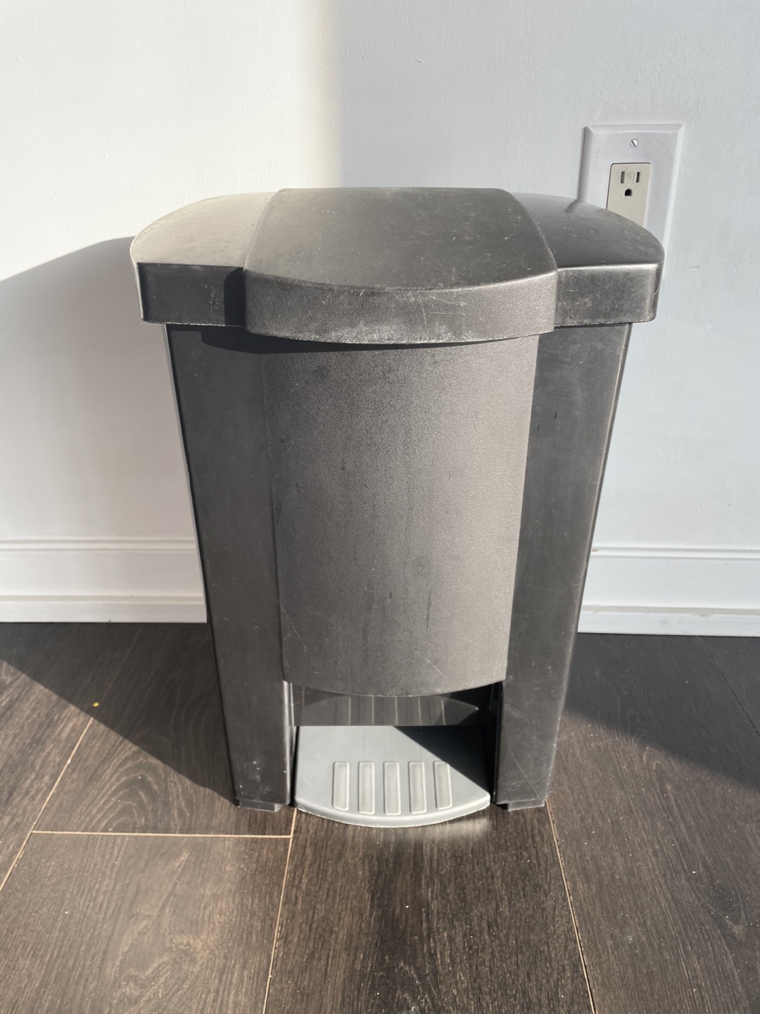 Black Step-On Trash Can