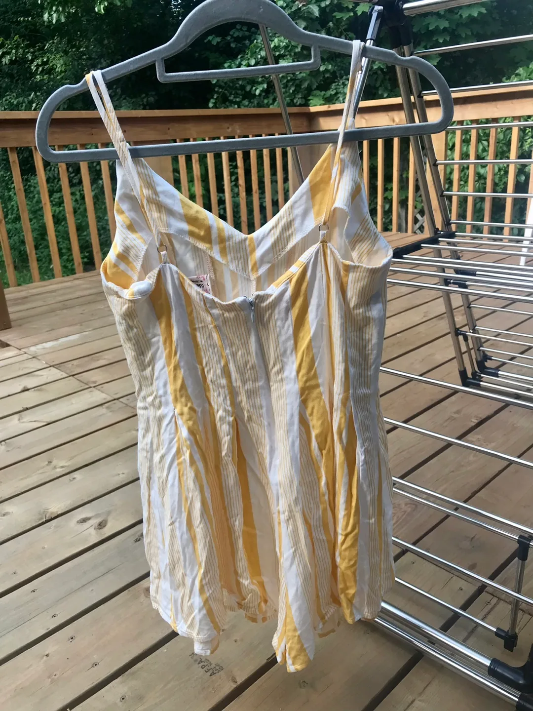 Robin K Heritage Yellow Striped Romper - Size S image indicator(4)