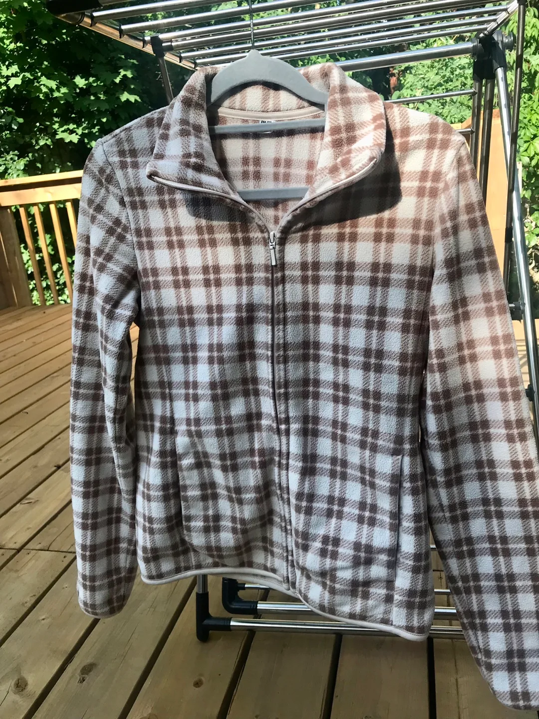 Uniqlo Fleece Plaid Jacket - Size S thumbnail