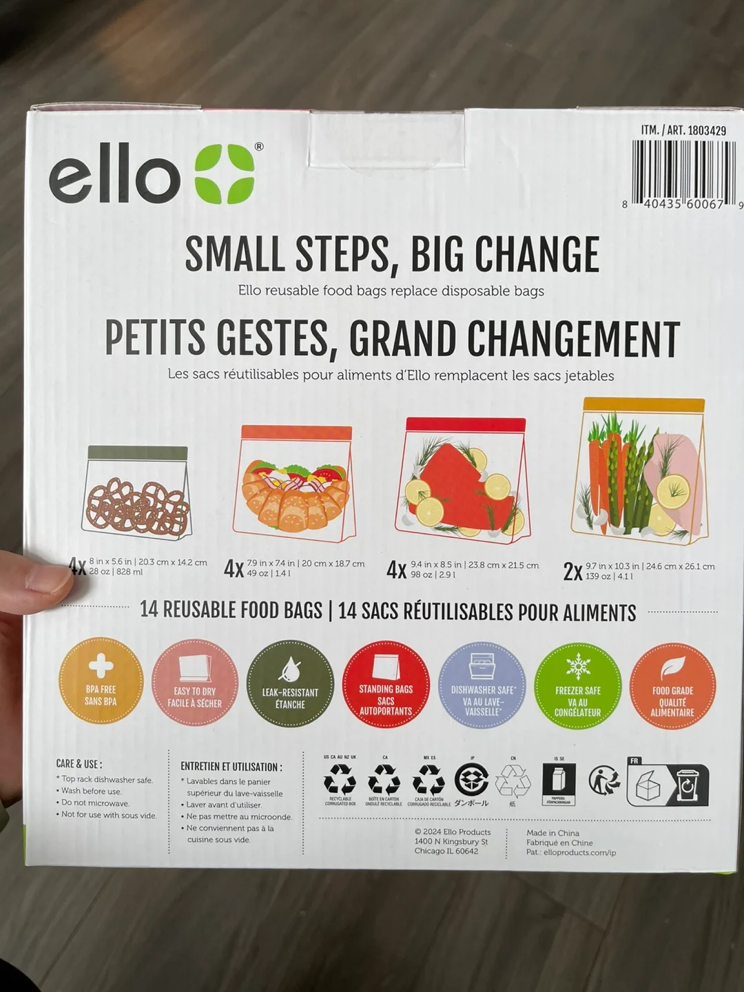 Ello 14 Reusable Food Bags - New in Box! image indicator(2)