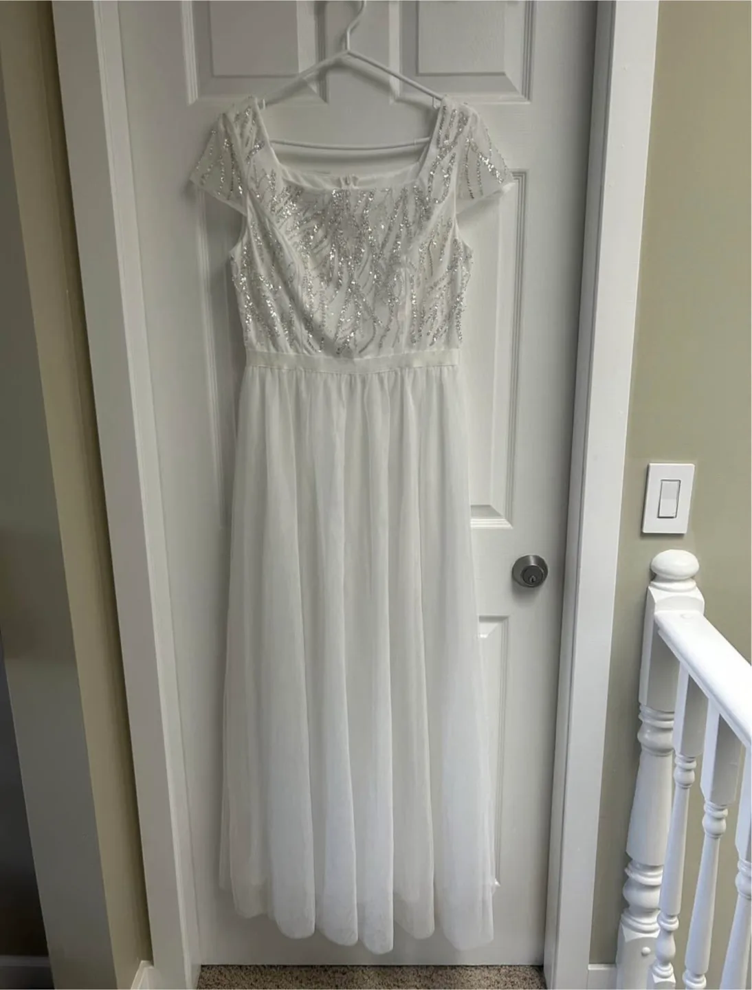 White Embellished Maxi Sequin Dress thumbnail