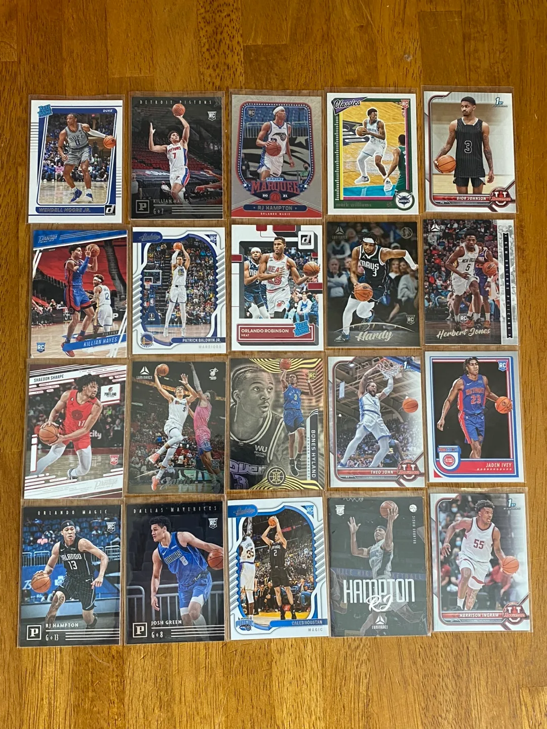 20 Basketball Rookie Cards - Hayes, Sharpe, Hampton + More thumbnail