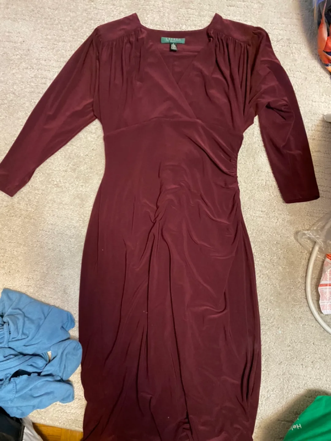 Ralph Lauren Burgundy Dress - Size 4 thumbnail