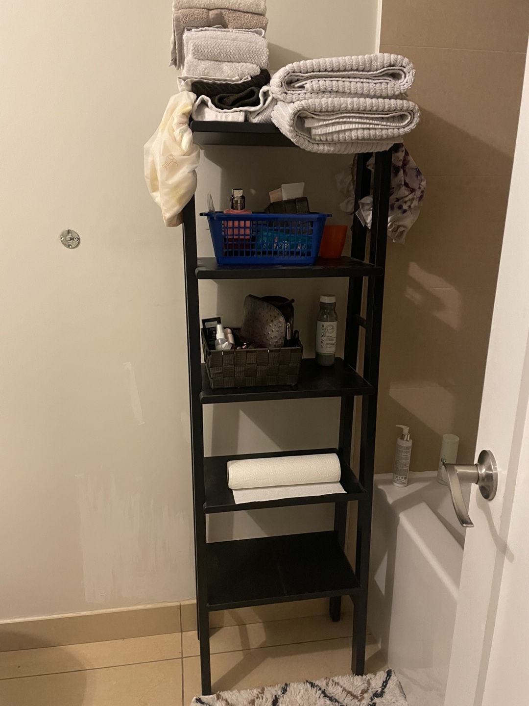 MOVING SALE - IKEA black Vilto Bathroom Ladder Shelf
