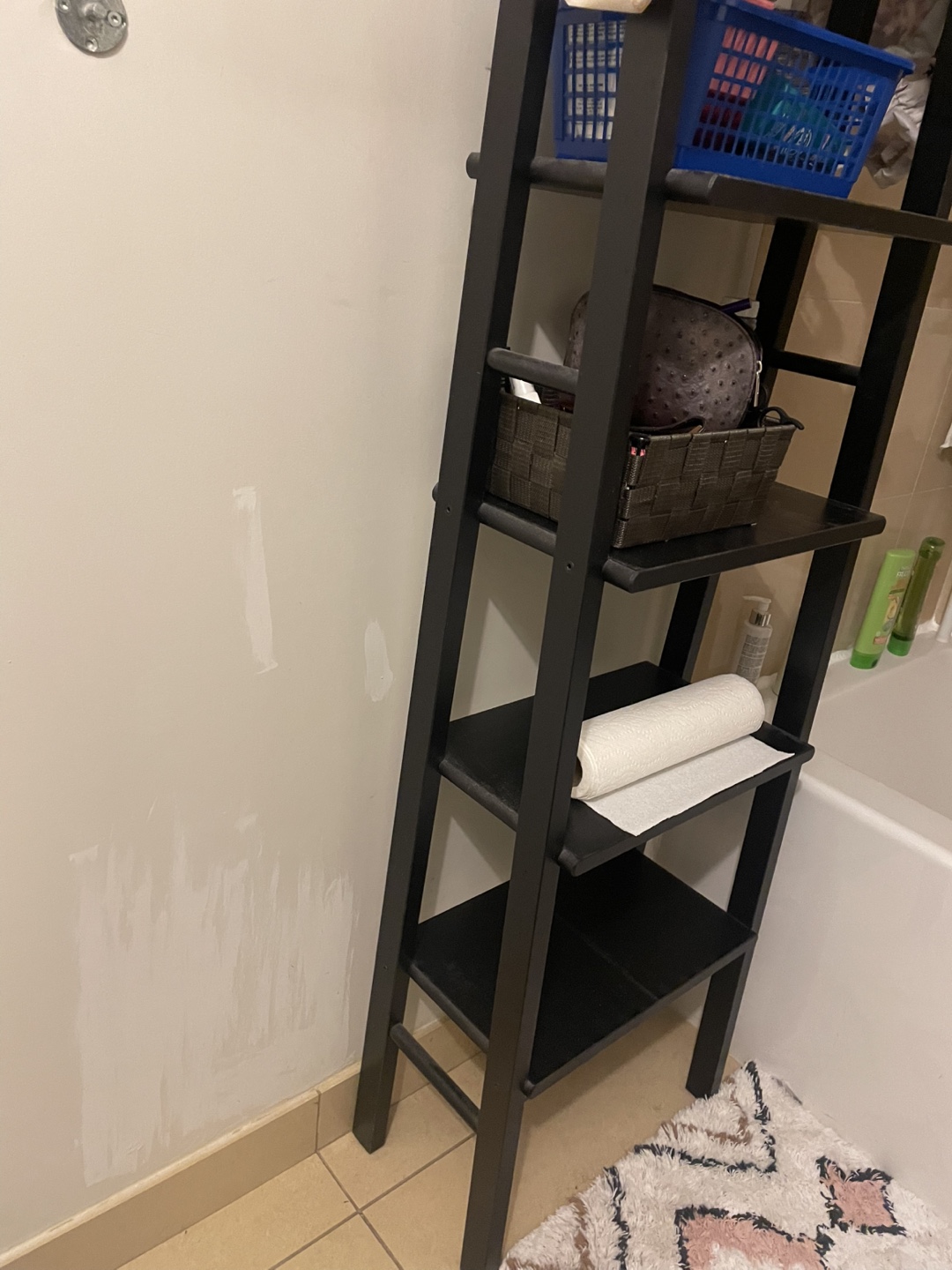 MOVING SALE - IKEA black Vilto Bathroom Ladder Shelf - photo 3
