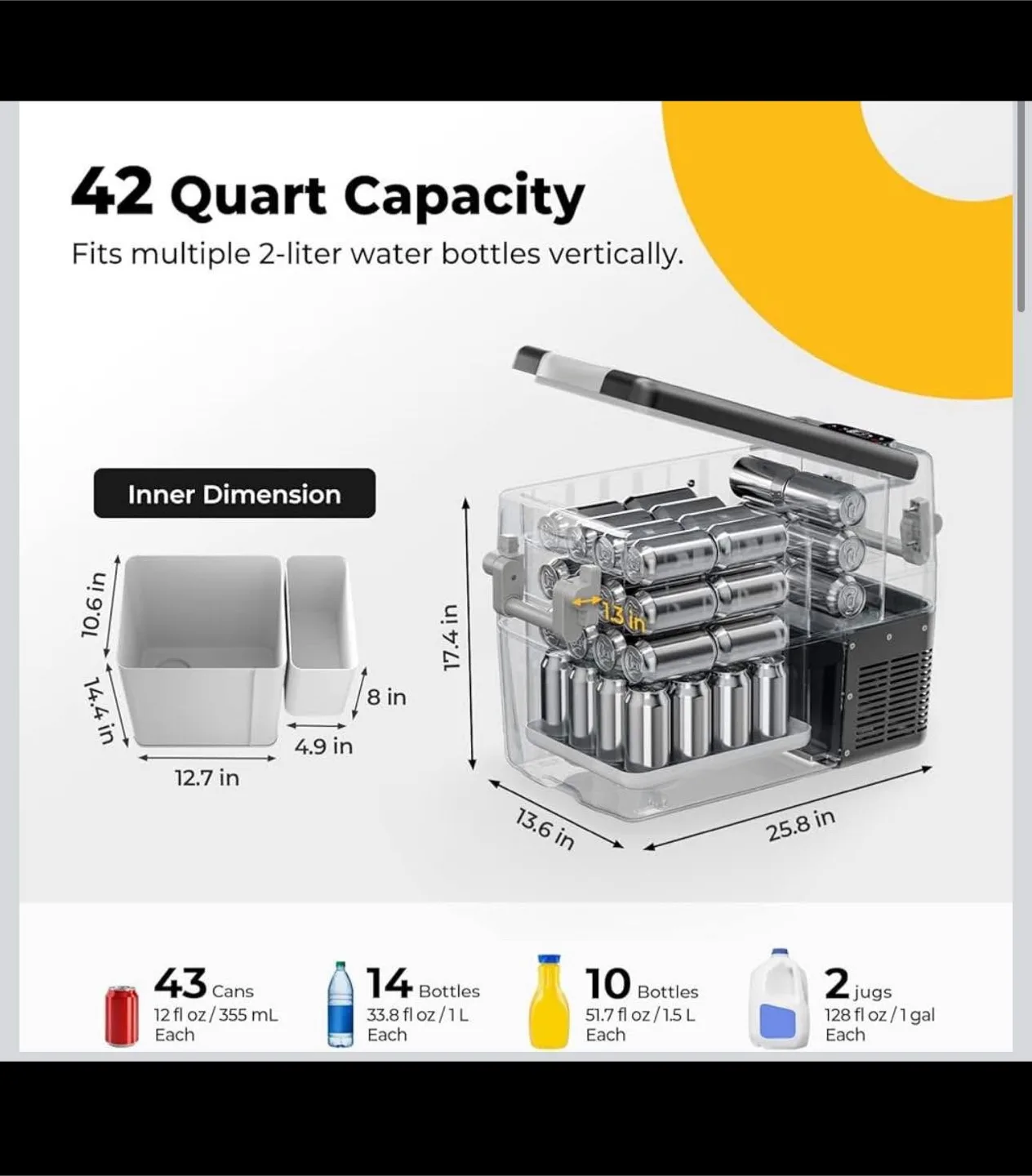 BougeRV 42 Quart Portable Travel Fridge image indicator(5)