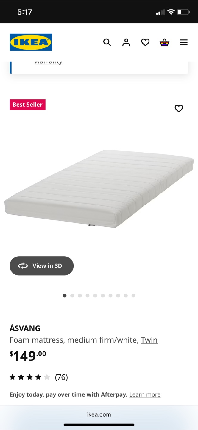 IKEA Twin Foam Mattress - Medium Firm