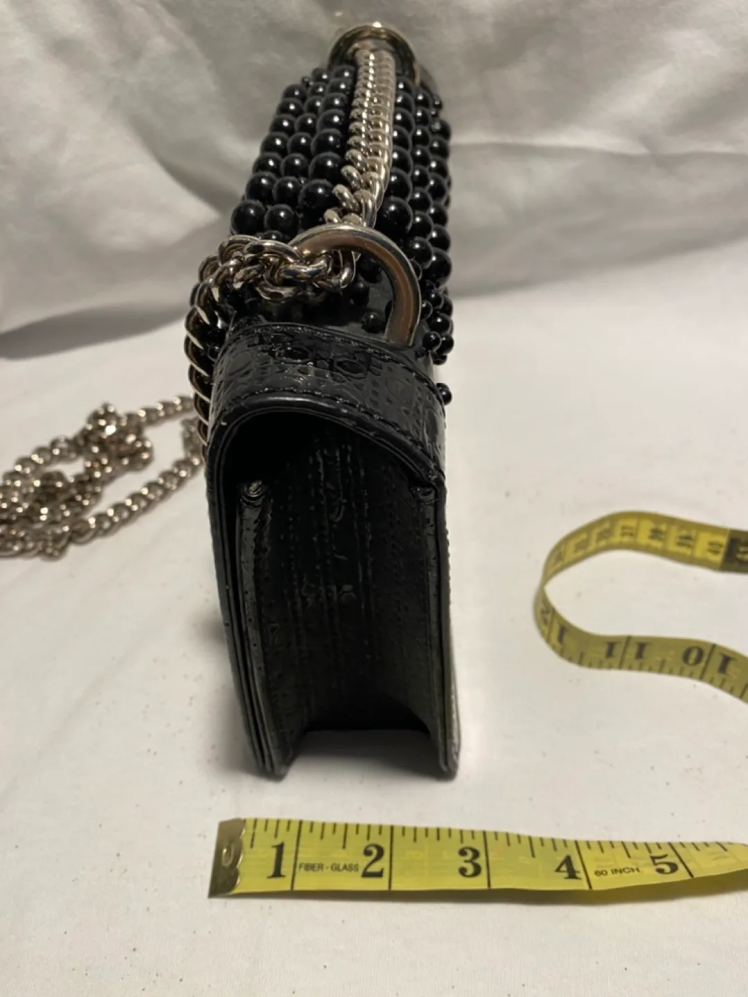 Black Beaded Purse with Chain image indicator(2)