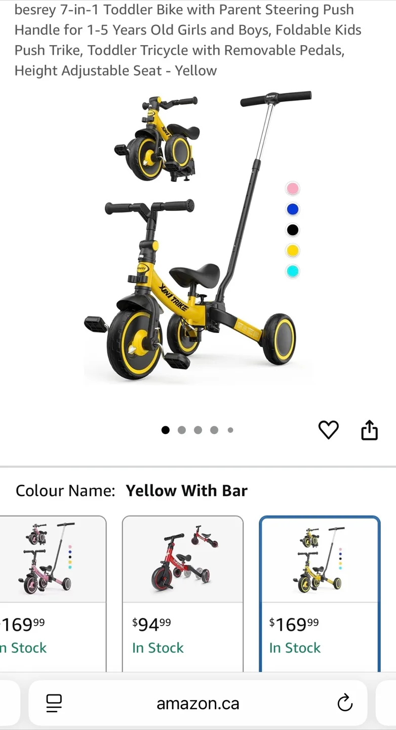 Toddler Tricycle w Parent Steering Handle. New! image indicator(4)