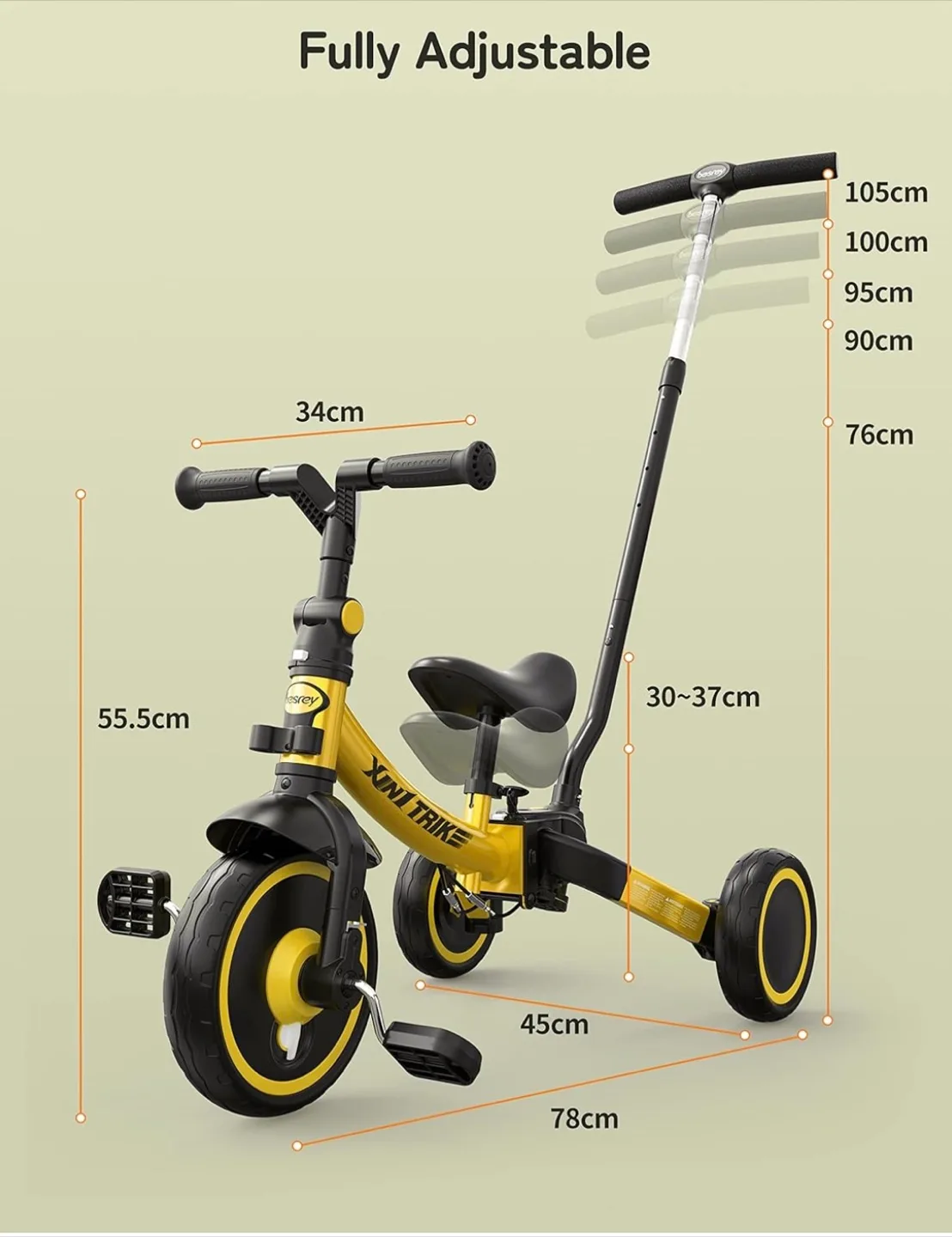 Toddler Tricycle w Parent Steering Handle. New! image indicator(5)