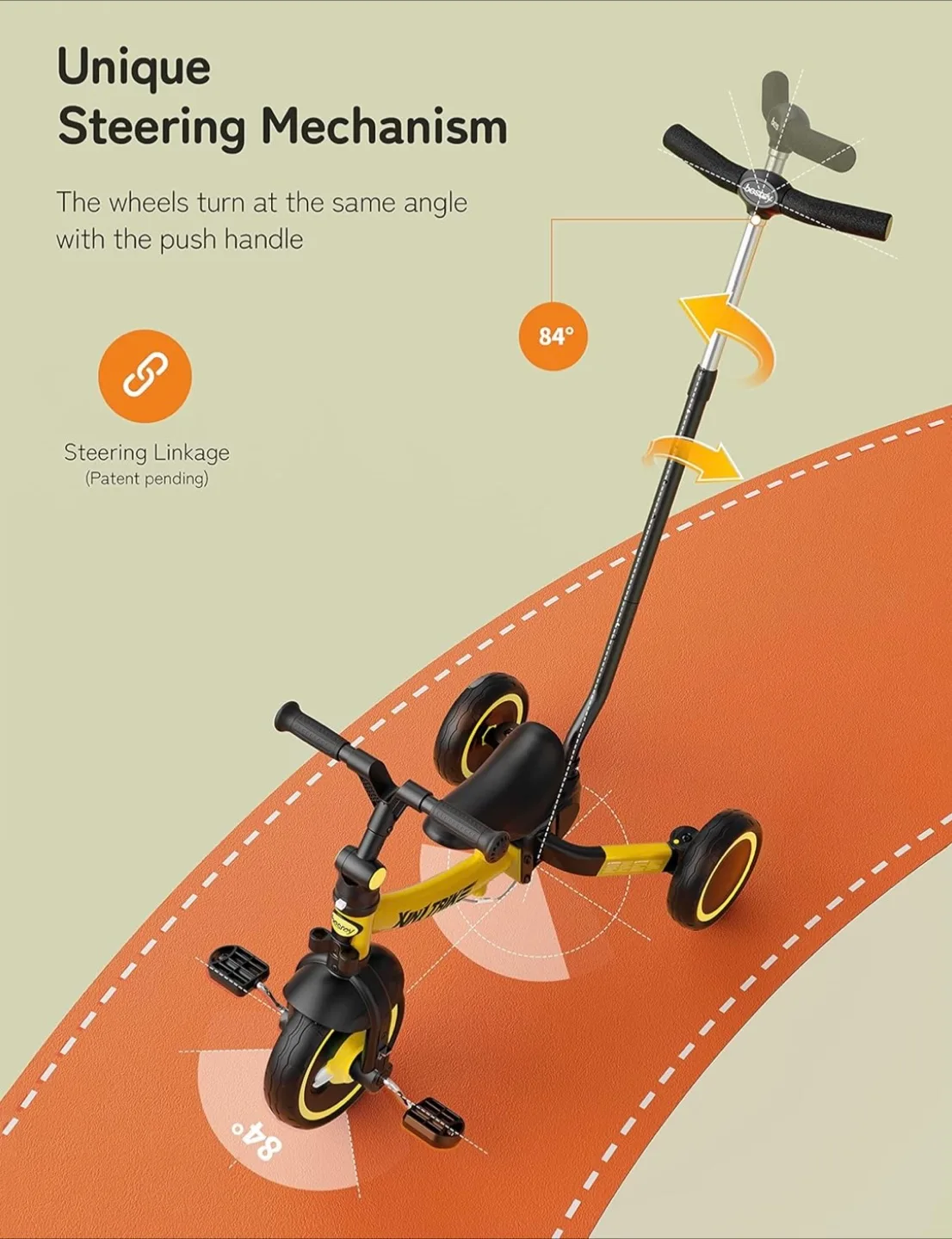 Toddler Tricycle w Parent Steering Handle. New! image indicator(8)
