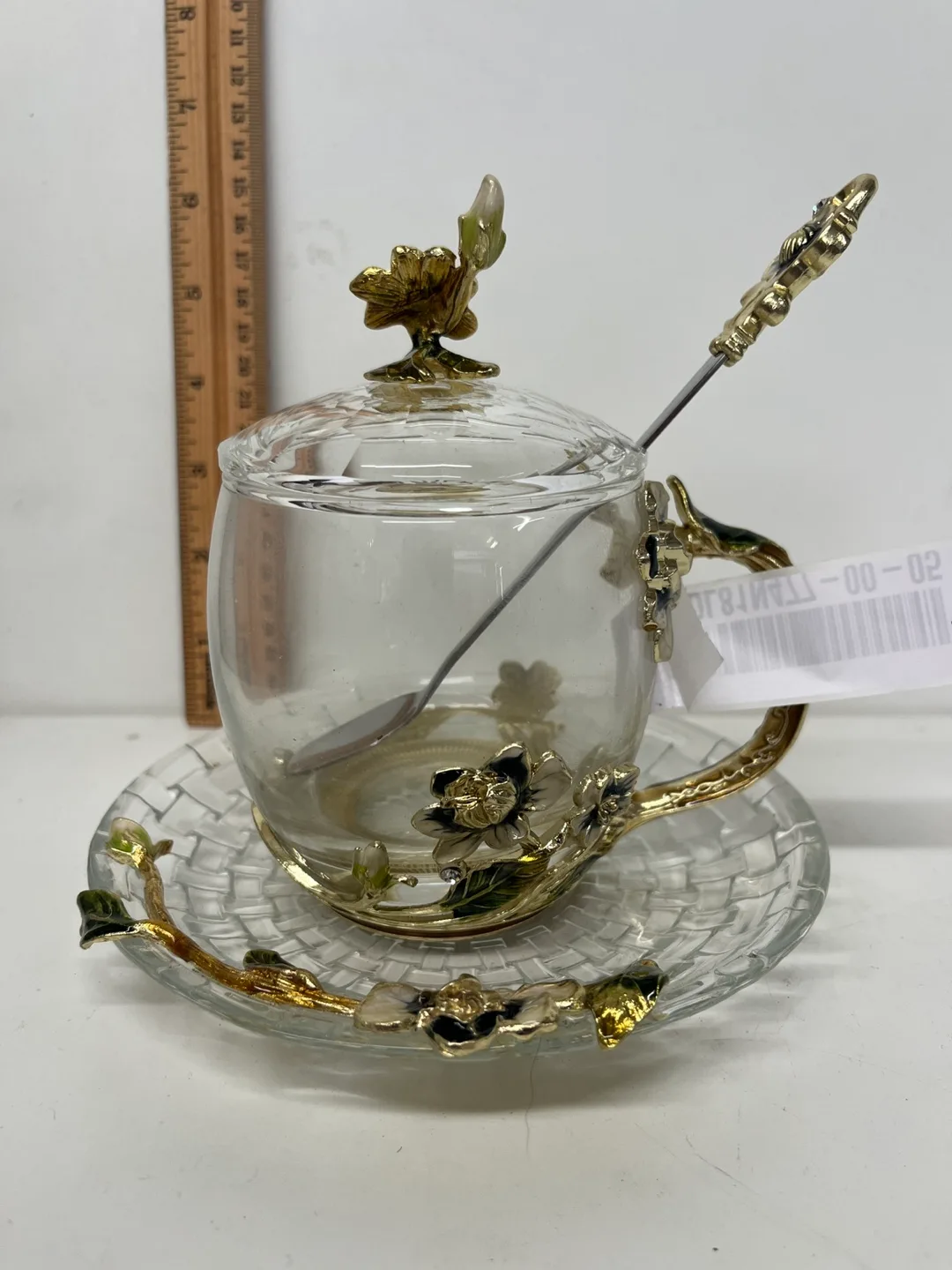 Glass Tea Set with Spoon and Lid image indicator(4)