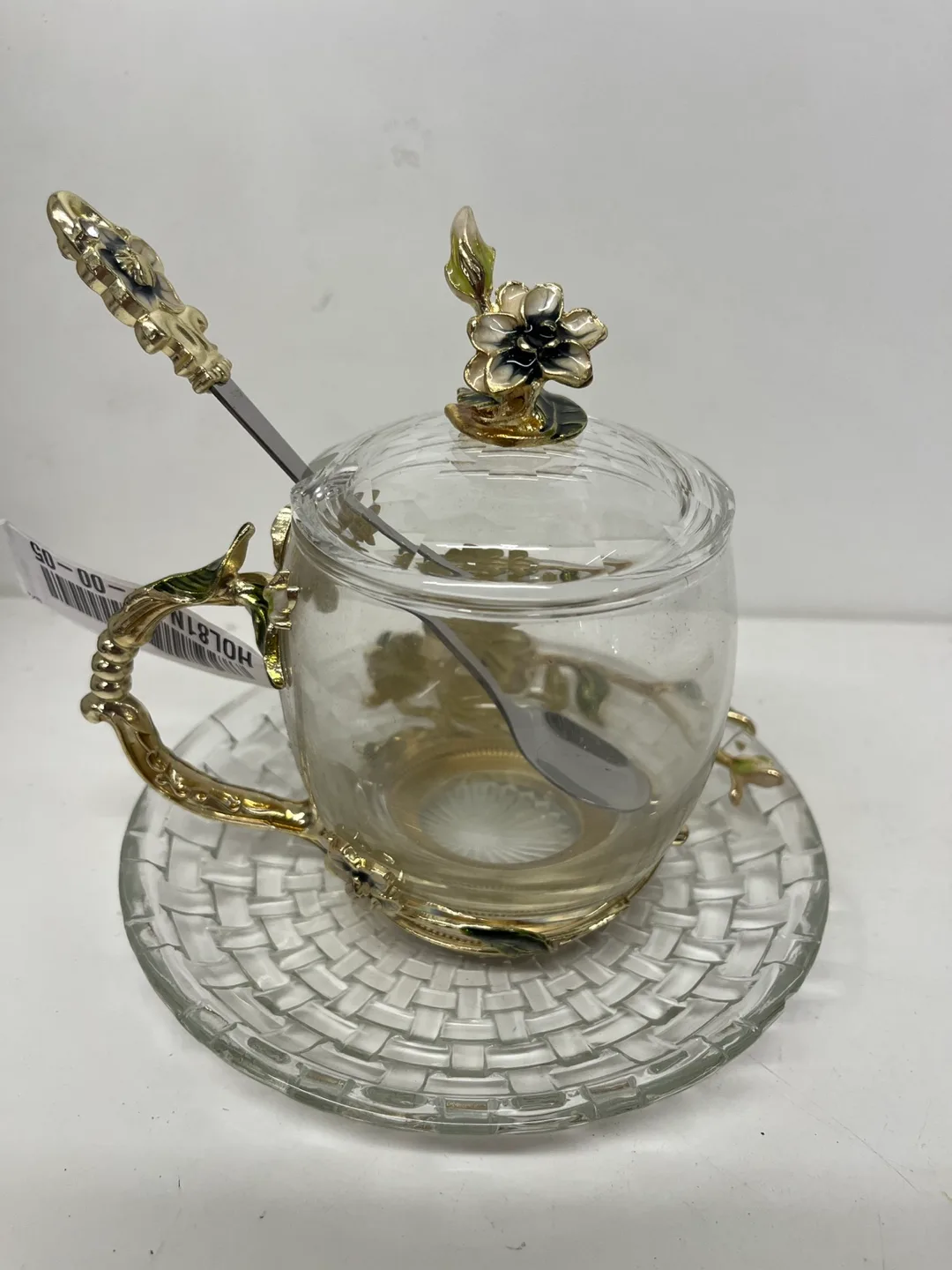 Glass Tea Set with Spoon and Lid image indicator(5)