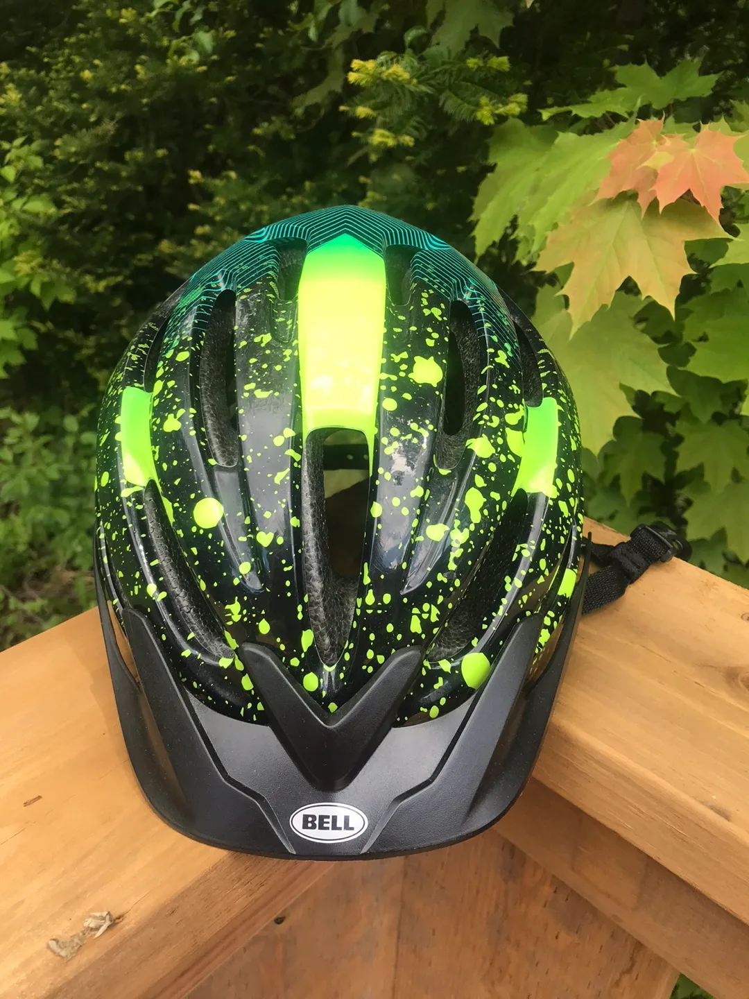 Bell Bike Helmet - Black, Green, and Yellow thumbnail