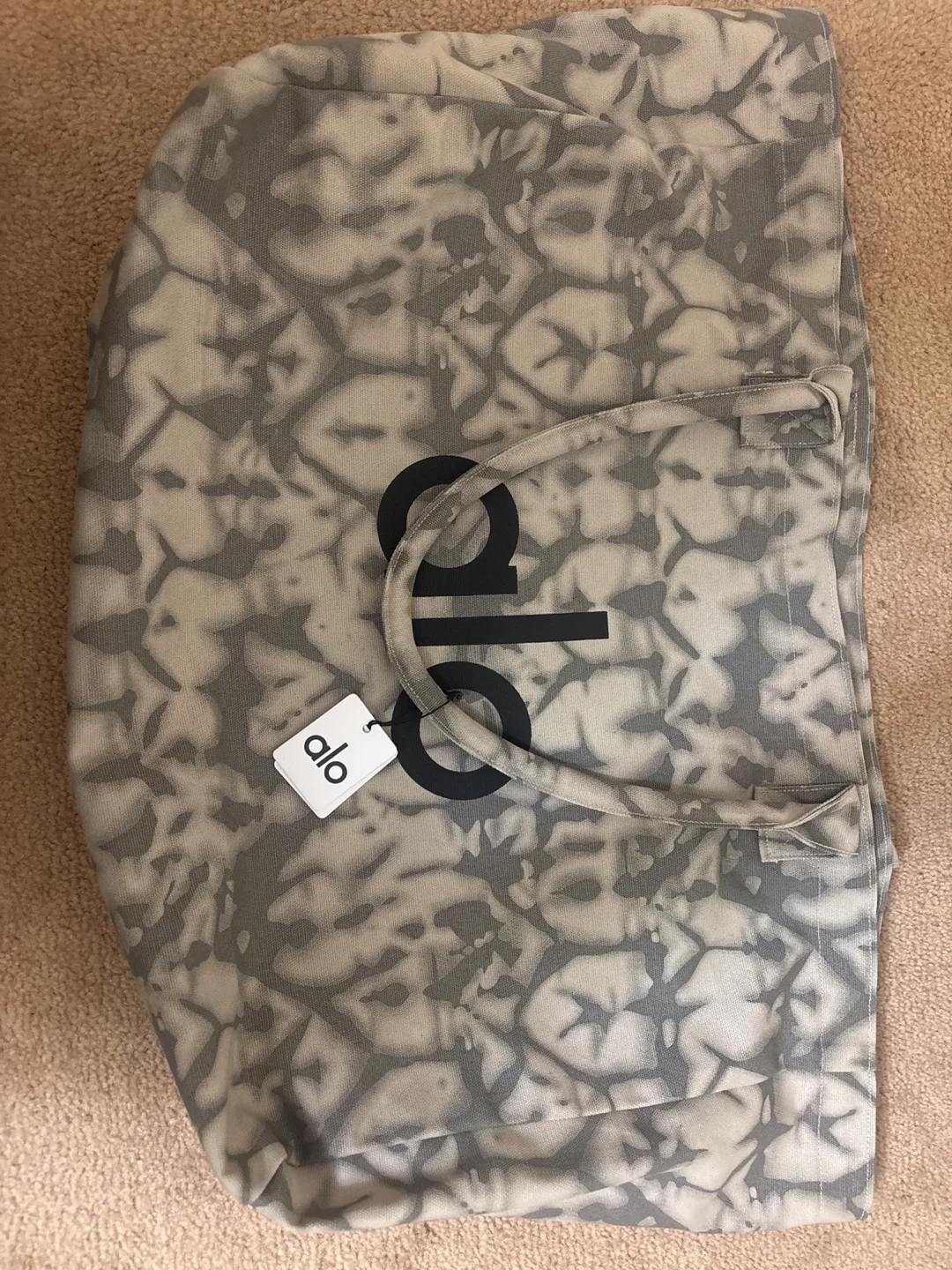 NEW Alo Yoga Grey Batik Tote Bag thumbnail