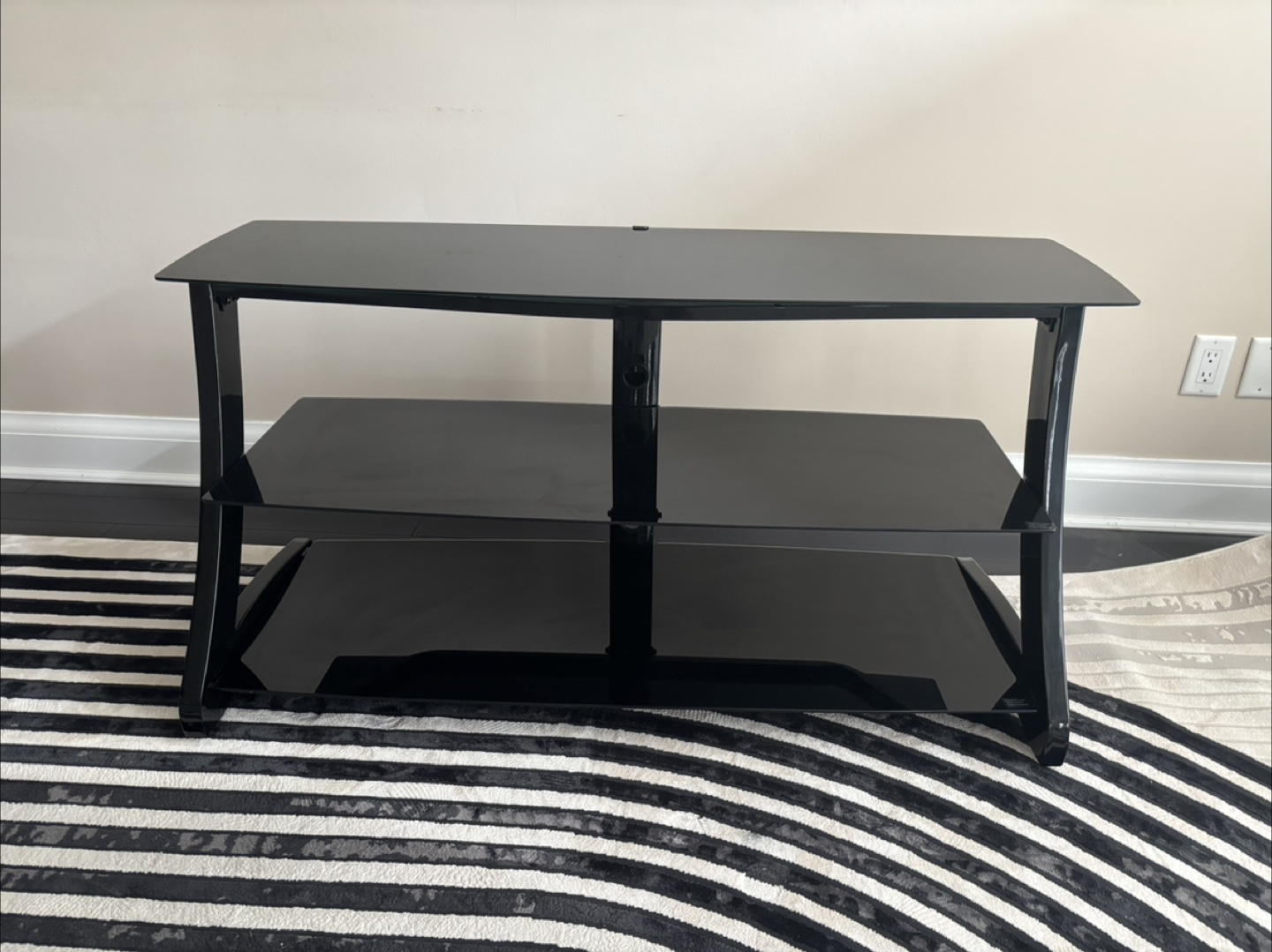 Black Glass TV Stand
