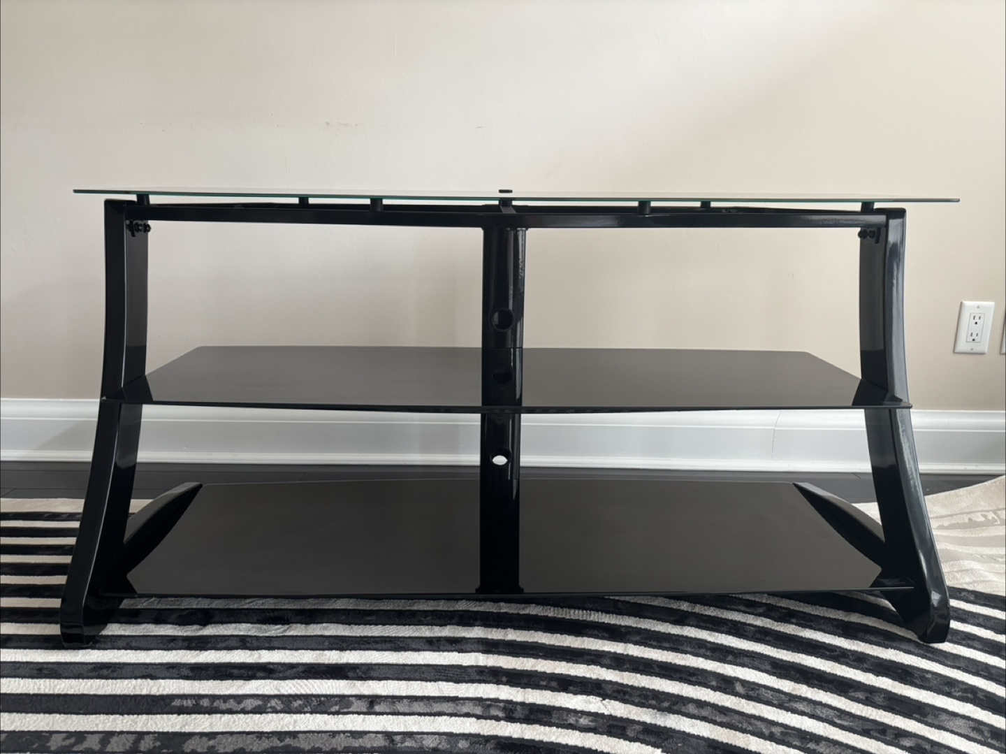 Black Glass TV Stand - photo 2