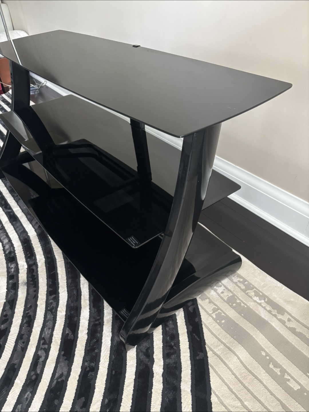 Black Glass TV Stand - photo 5