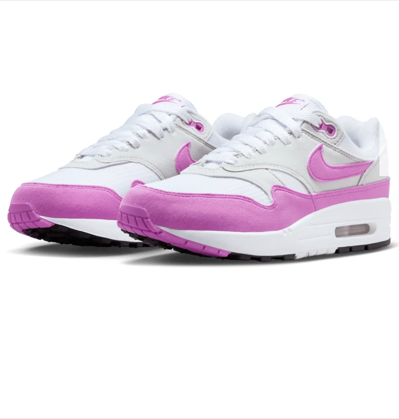 Nike Air Max 1 White/Fuscia Sneakers thumbnail