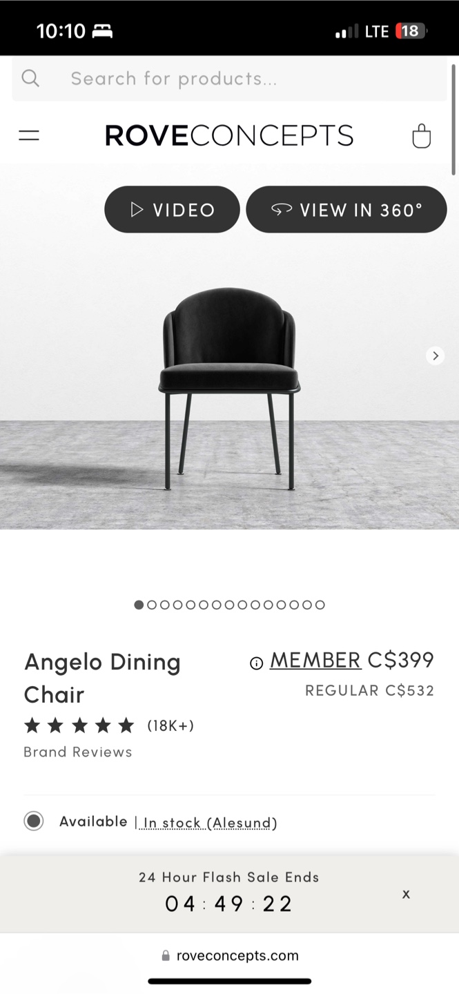 Rove Concepts Angelo Dining Chair - Black