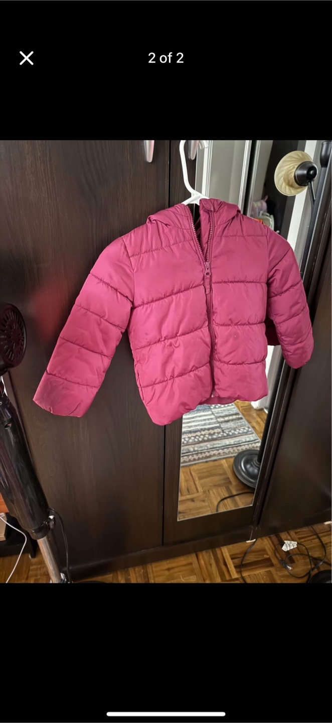 Pink Puffer Jacket - Kids Size 5 T