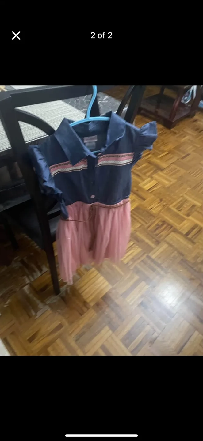 Girls' Dress - Blue & Pink