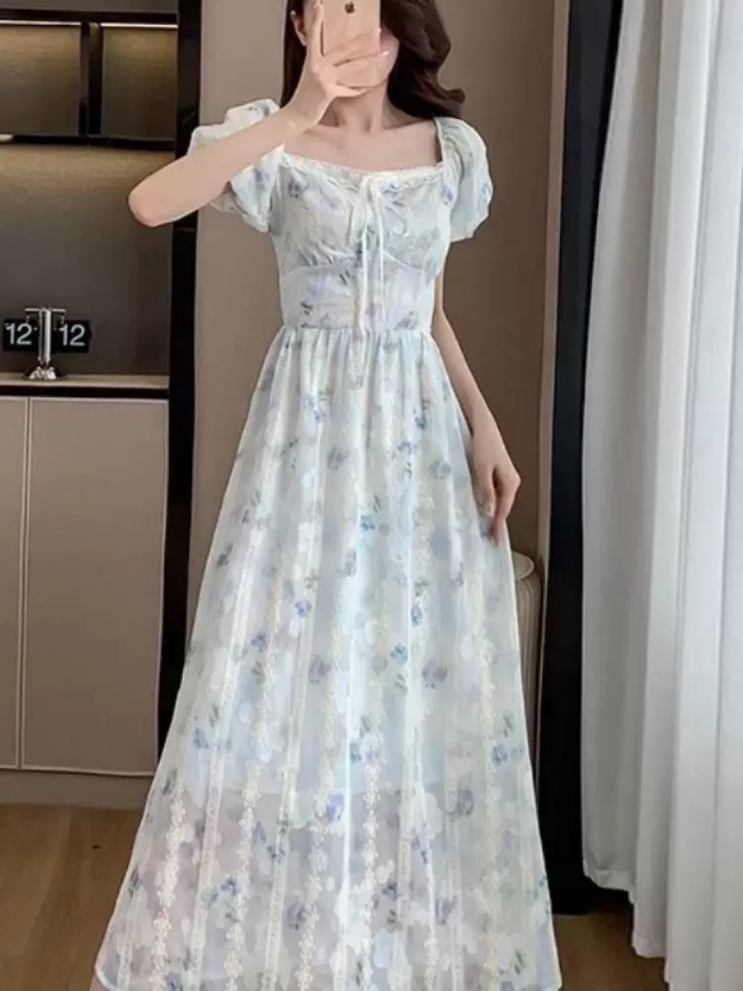 Floral Print Puff Sleeve Maxi Dress - photo 2