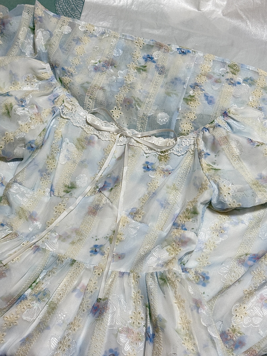 Floral Print Puff Sleeve Maxi Dress