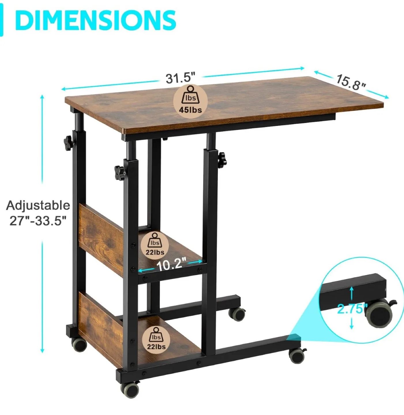Adjustable Portable Workstation Table image indicator(4)