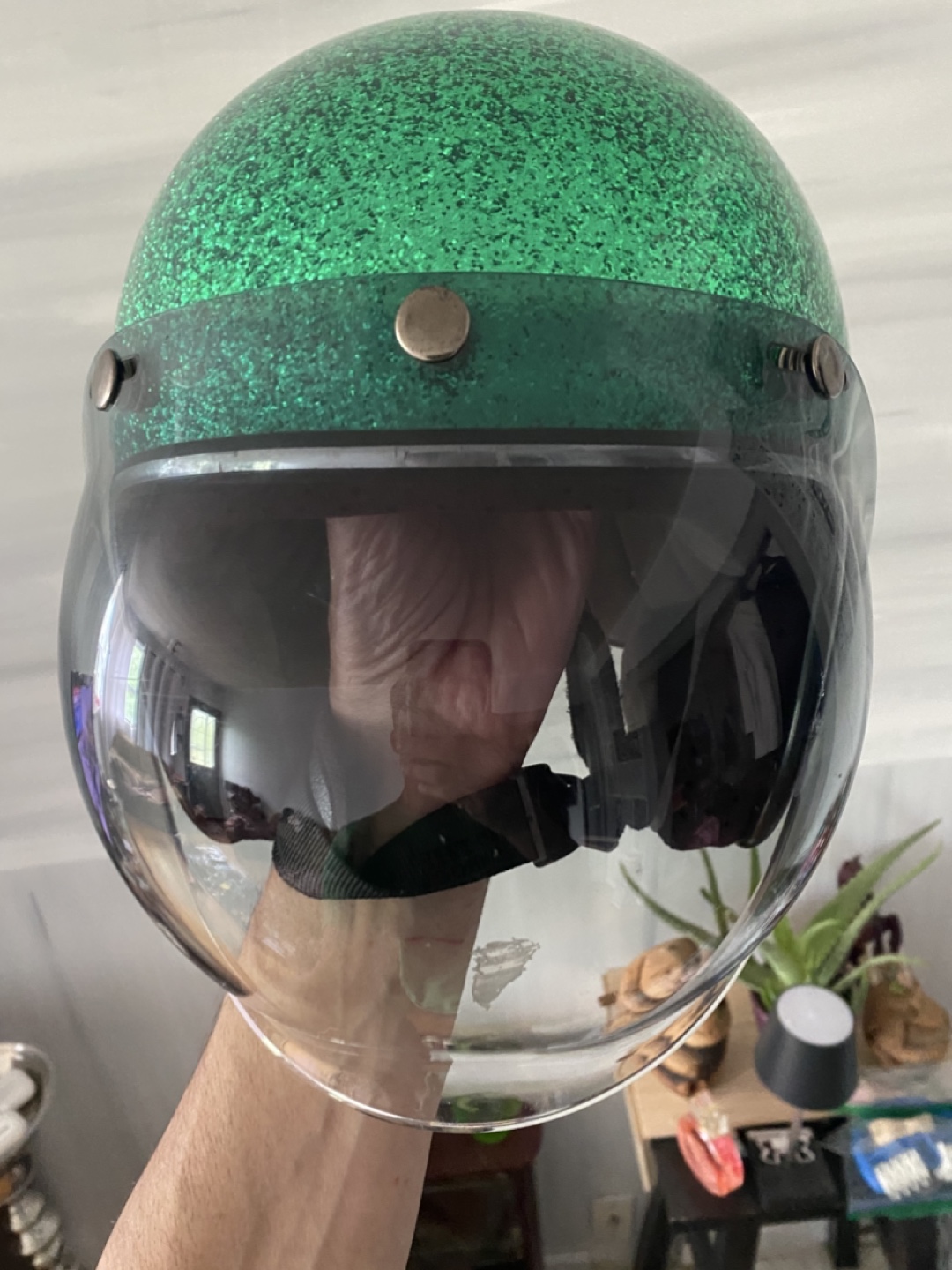 Biltwell Bonanza Helmet - Green Glitter - photo 2