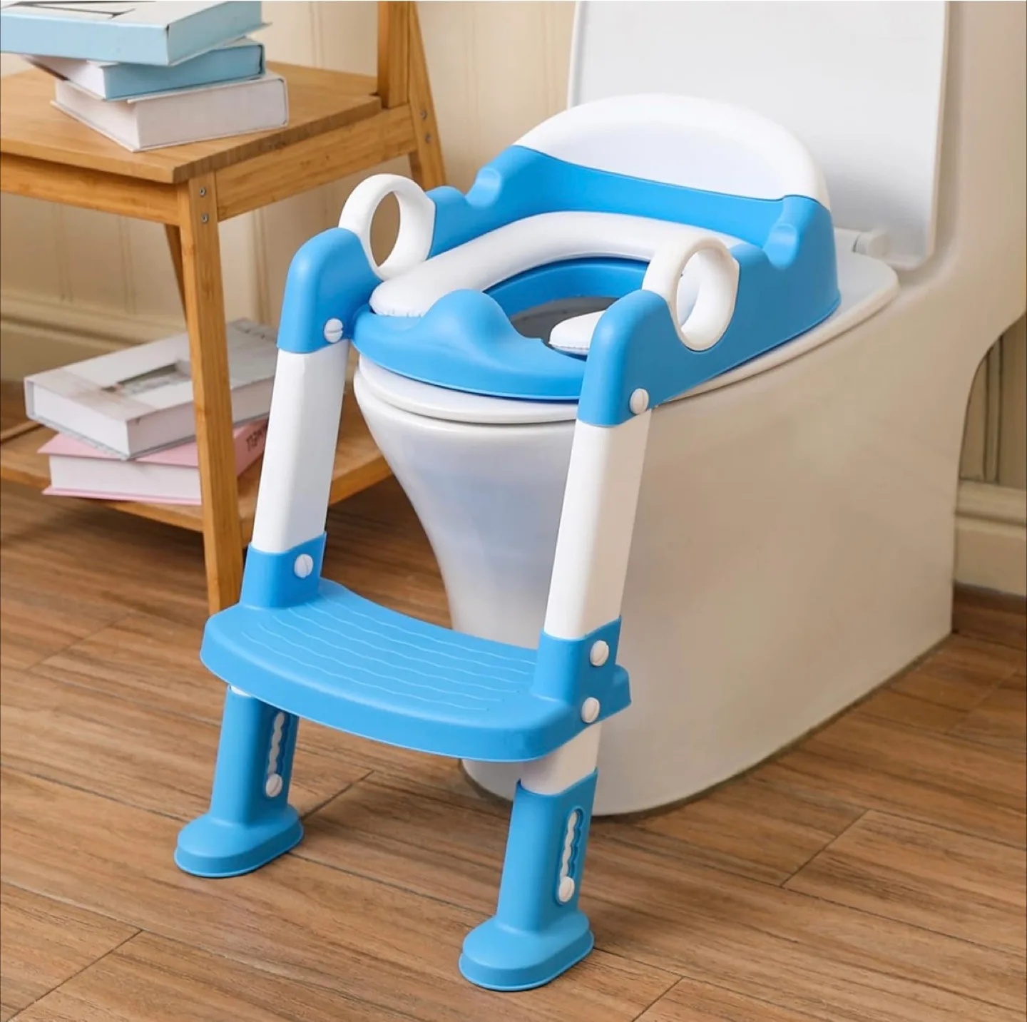 Blue & White Toilet Training Ladder Seat thumbnail