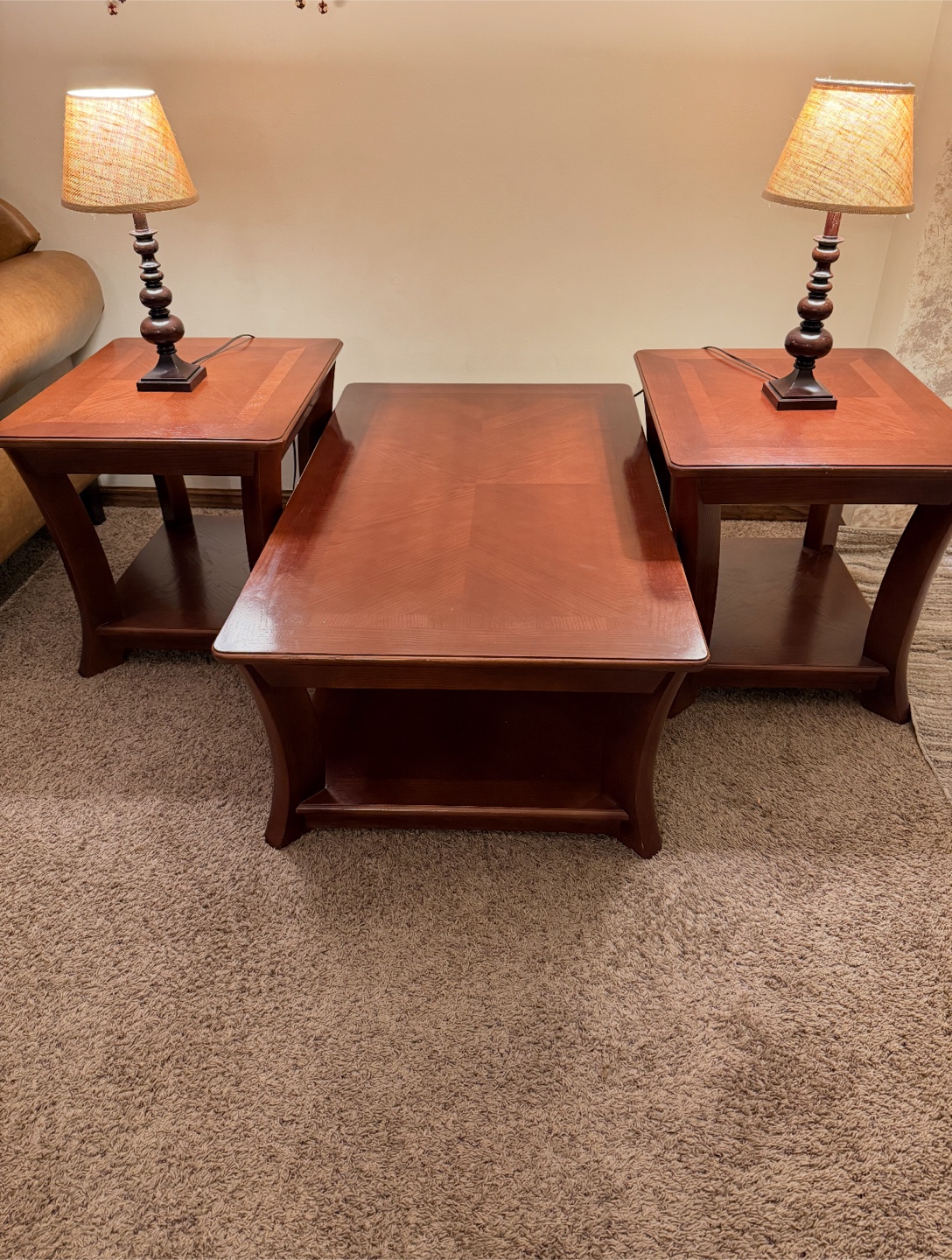 Coffee Table and Two End Tables - Wooden