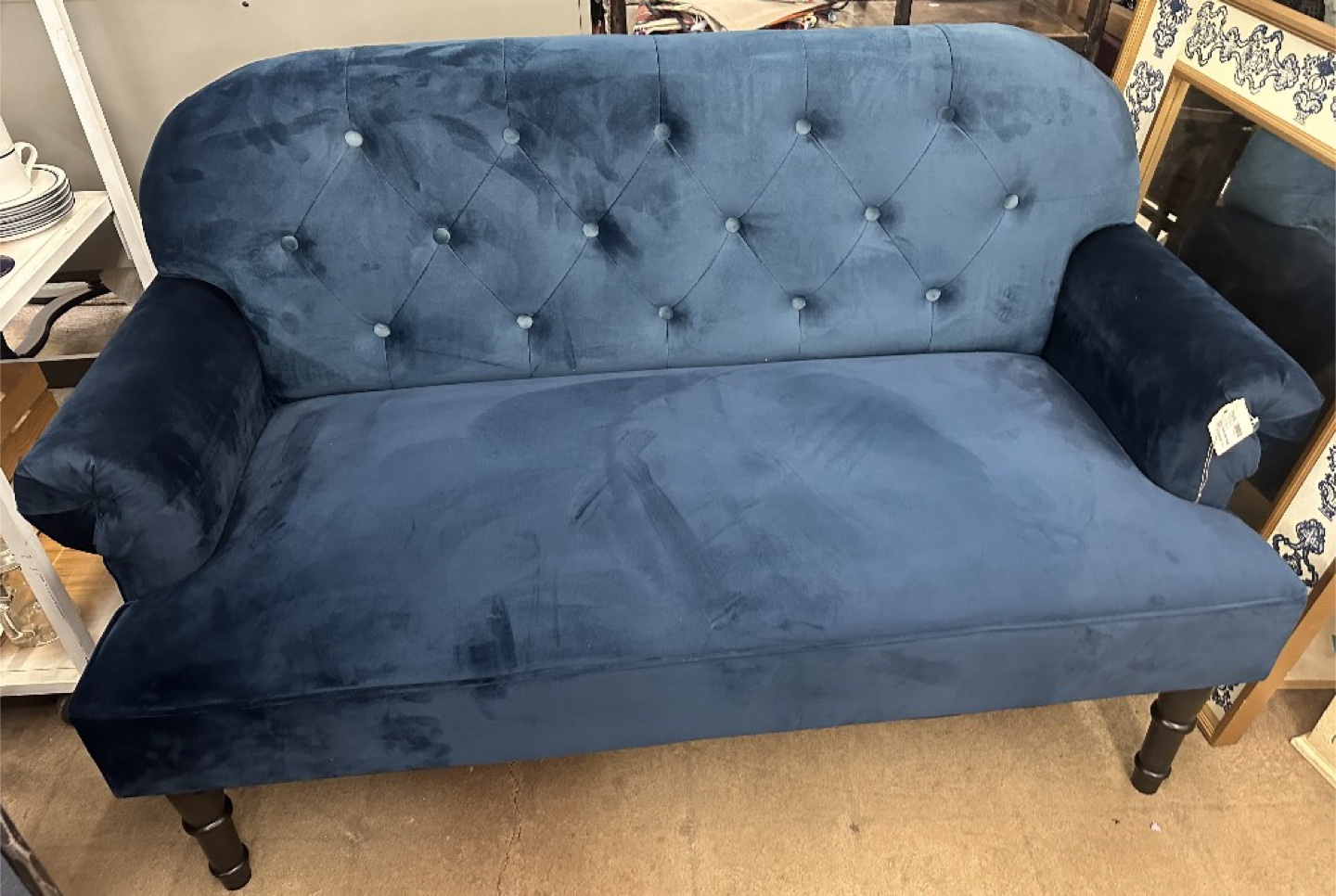 Blue Loveseat Couch - photo 3