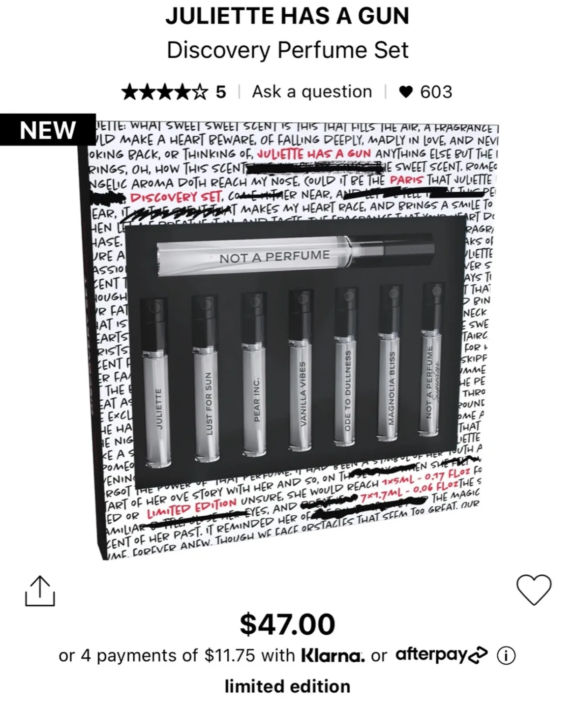 NEW Juliette Has a Gun Discovery Perfume Set image indicator(5)