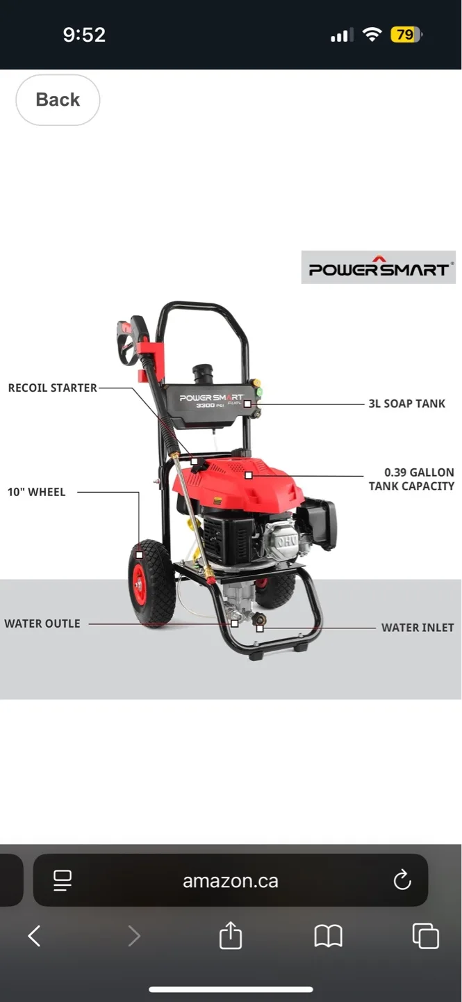 Power Smart 3300 PSI Gas Pressure Washer image indicator(3)