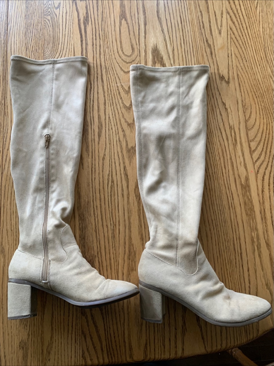 JustFab Beige Over-the-Knee Boots - Size 8.5