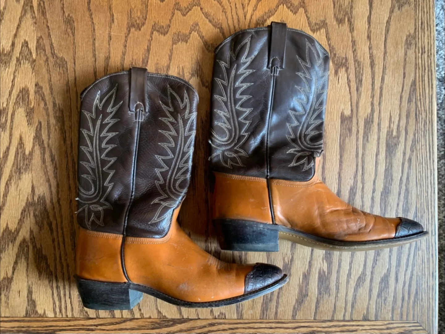 Women’s Acme Cowboy Boots - Brown & Tan size 9.5 thumbnail