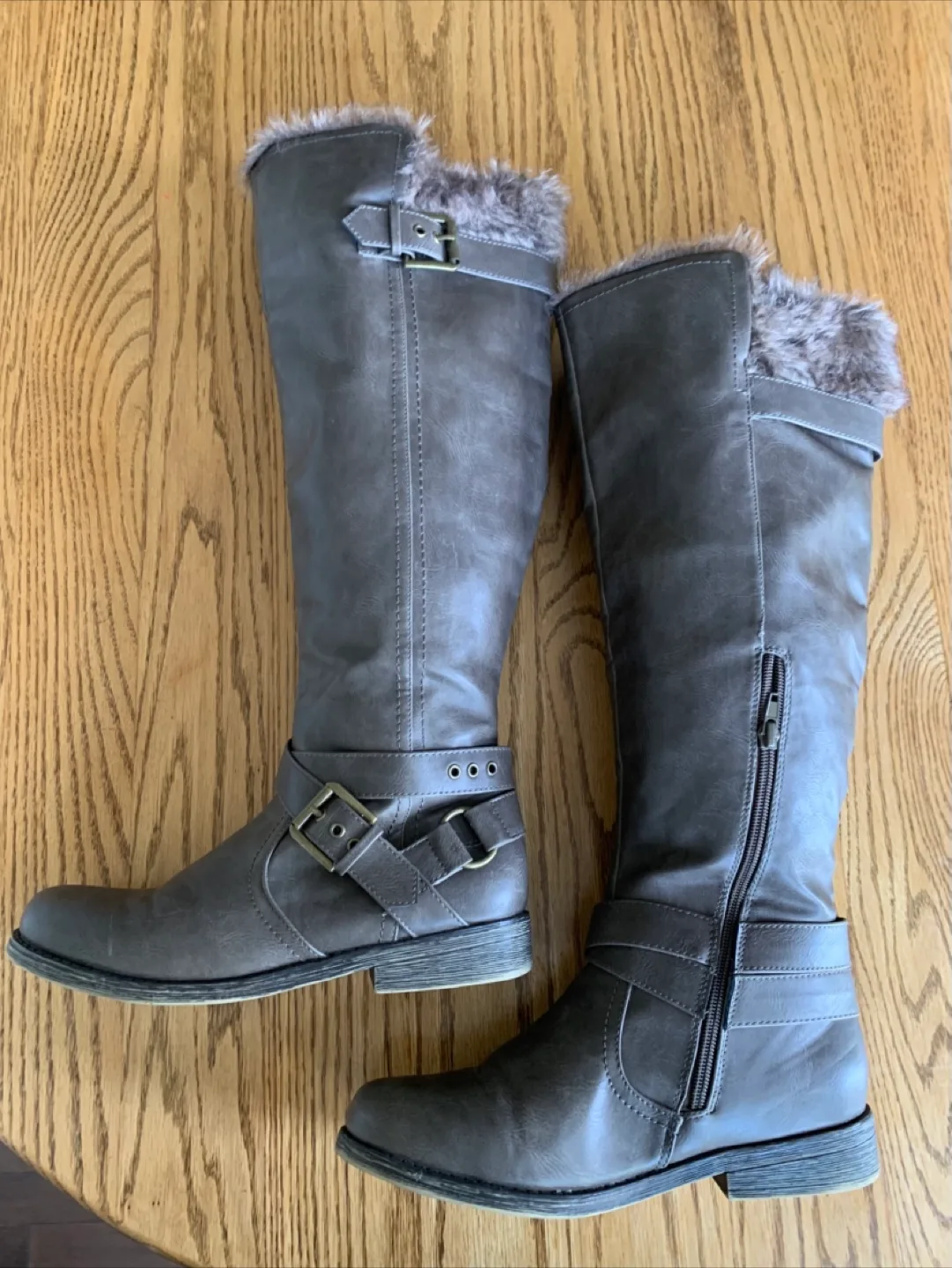 Rampage Gray Knee-High Boots thumbnail